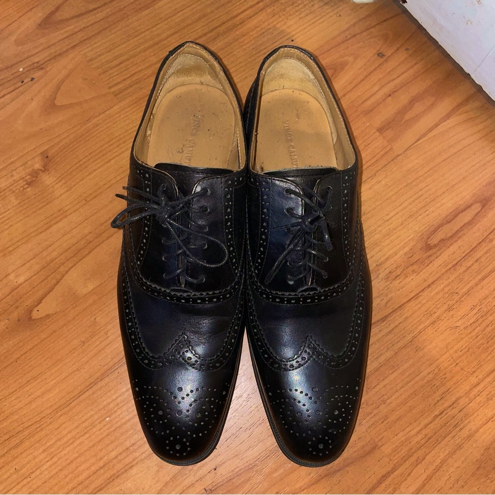Men VINCE CAMUTO LEATHER OXFORD WING TIP LACE UP Size 9 - MADE IN PORTUGAL